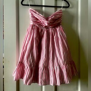 Cotton Candy Pink and White Pleated Sundress